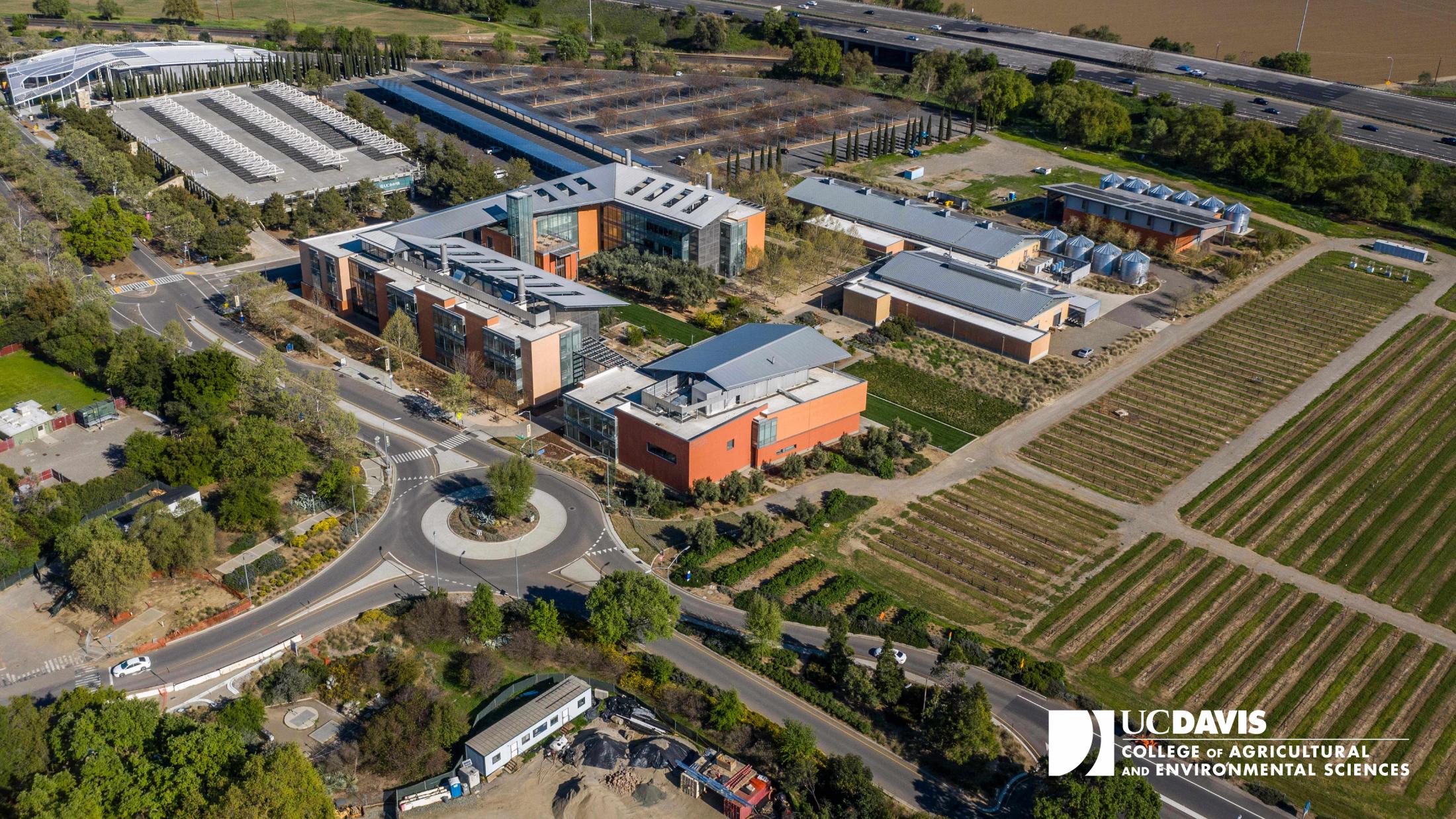 RMI aerial view with CA&ES Logo