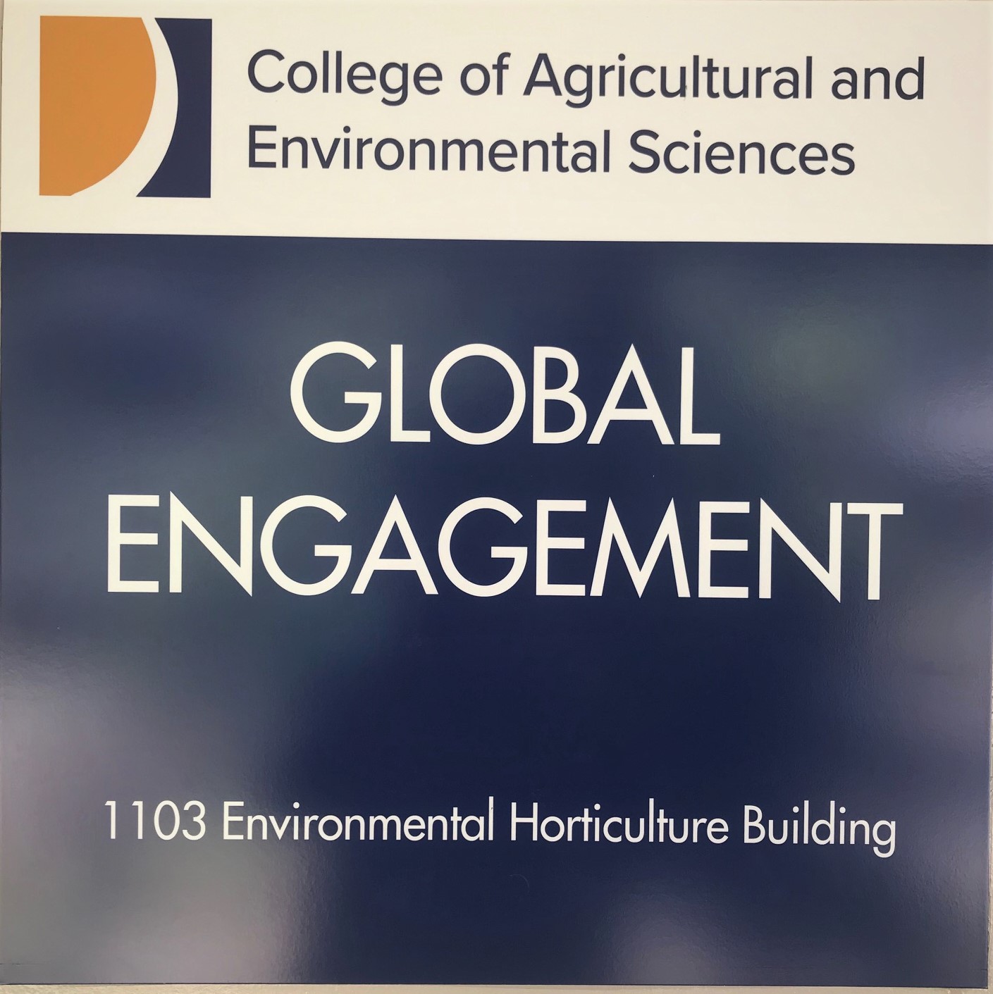 "Global Engagement sign"