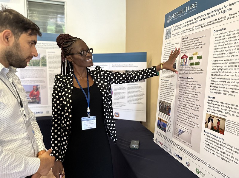 (left to right) Horticulture Innovation Lab International Advisory Board Member Kushal Naharki and Horticulture Innovation Lab East Africa Regional Hub Manager Dr. Penina Yumbya from ICED (International Center for Evaluation and Development). Photo: Heather Hayashi.
