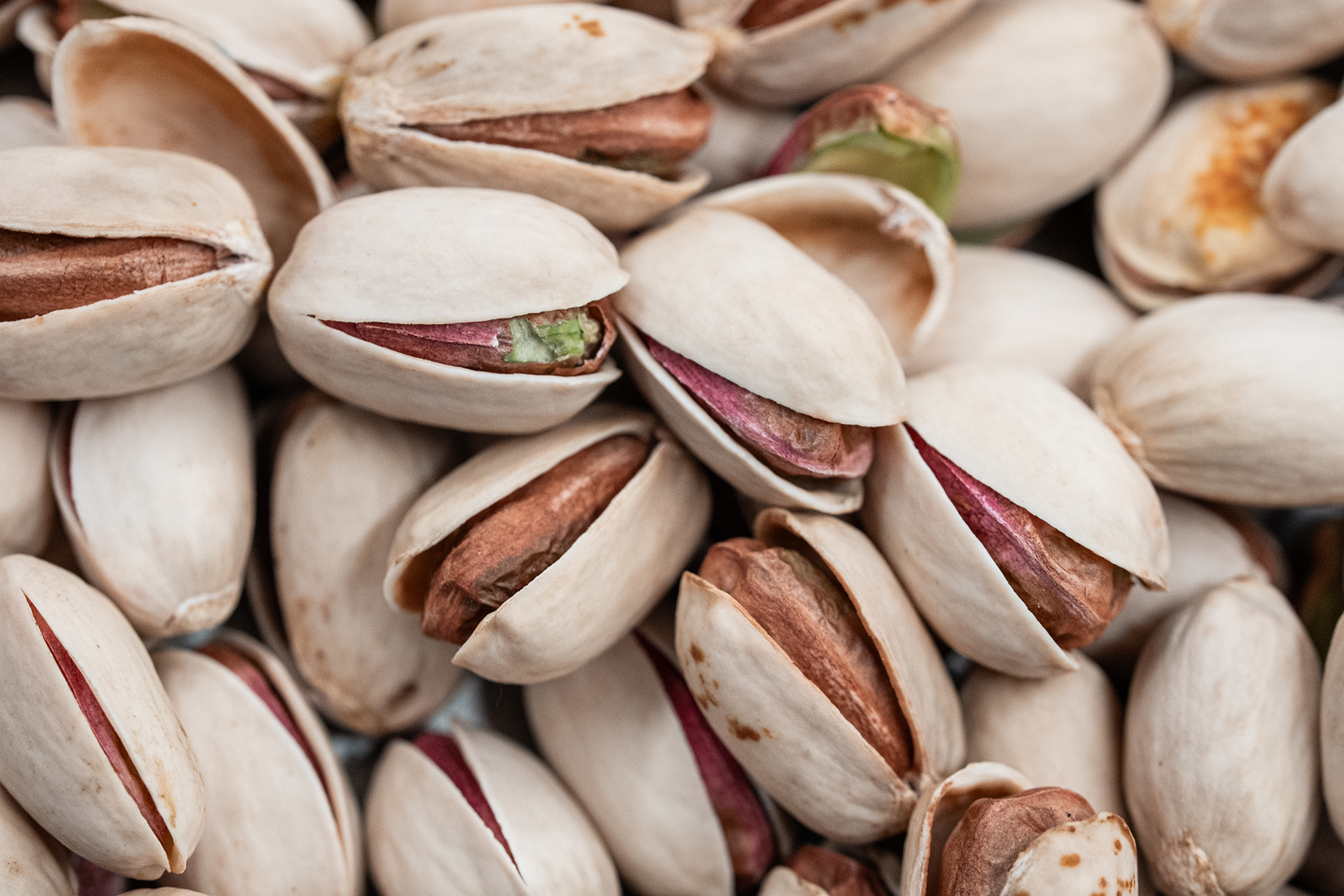 A pile of pistachios.
