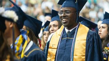 Students at commencement.