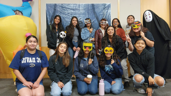 Students dressed up in costumes at the Aggie Jumpstart event.