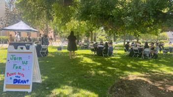 Dean Dillard hosted "Picnic with the Dean" for undergrads to join her for some light refreshments and a discussion about successful study skills and strategies.