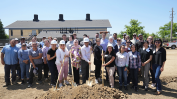 Several UC Davis staff were on hand to celebrate the groundbreaking for the new greenhouse.