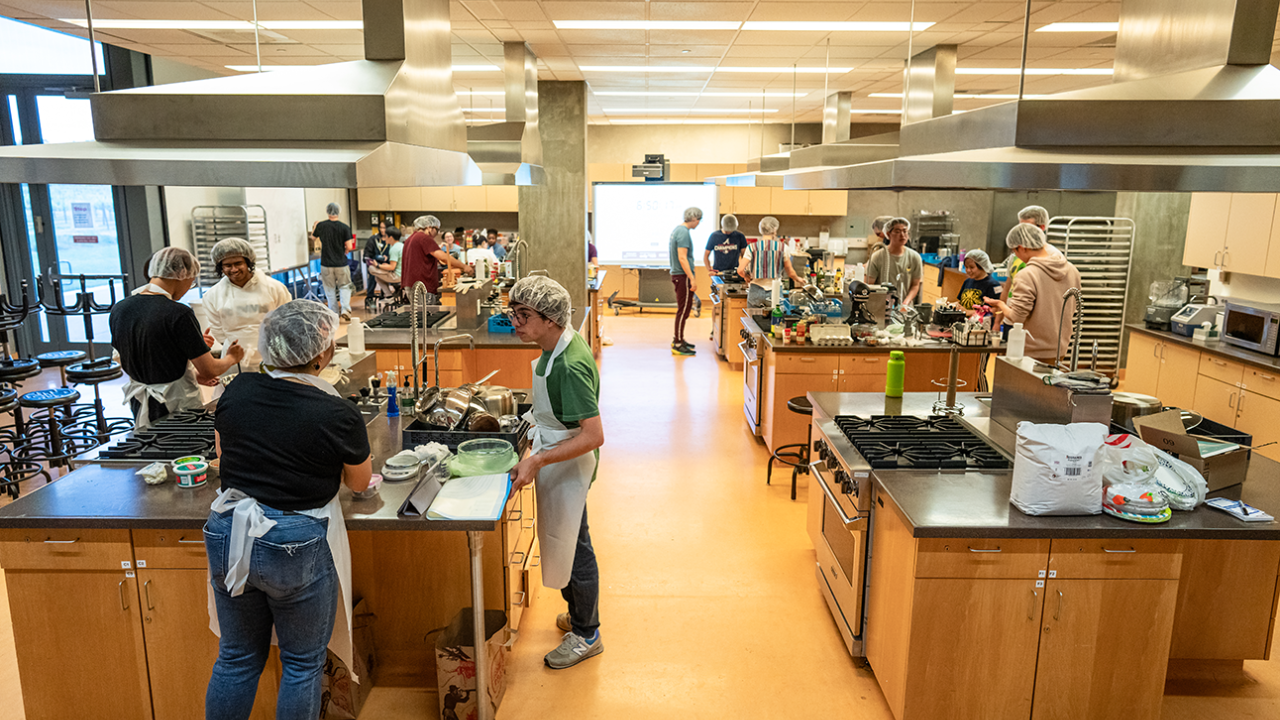 UC Davis students participate in the Upcycled Iron Chef Competition. Photo by: Jael Mackendorf, UC Davis.