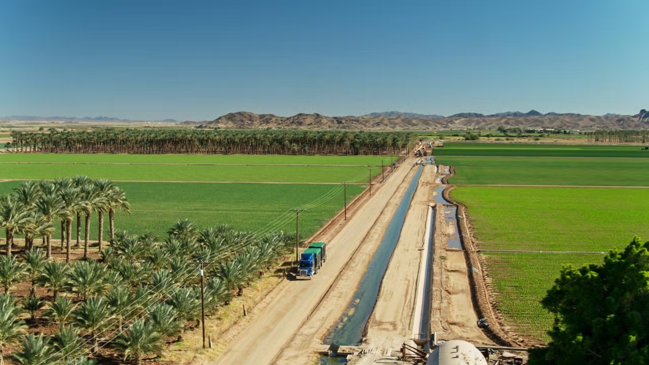 Winter crops grow in the Imperial Valley, an irrigated desert hosting some of the most productive winter farmland in the United States. (Getty)
