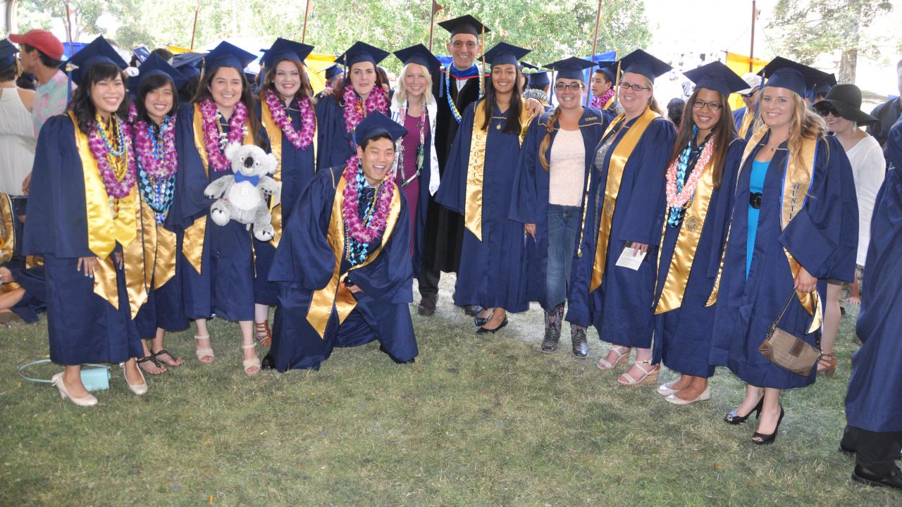 Jim Fadel with UC Davis graduates.