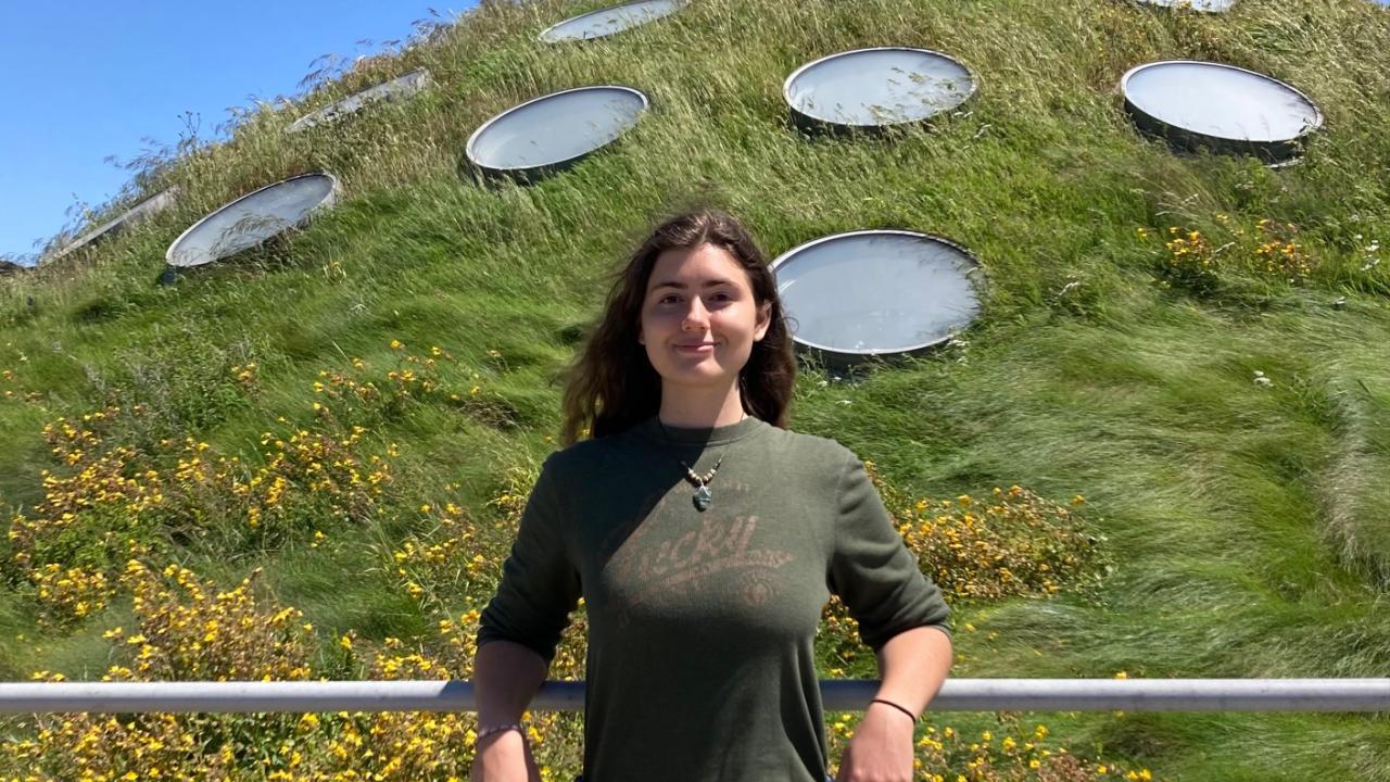Caden Williams stands on the roof of the California Academy of Sciences. Williams is among 413 college students nationwide selected from a pool of more than 5,000 applicants to receive the prestigious Barry M. Goldwater Scholarship.