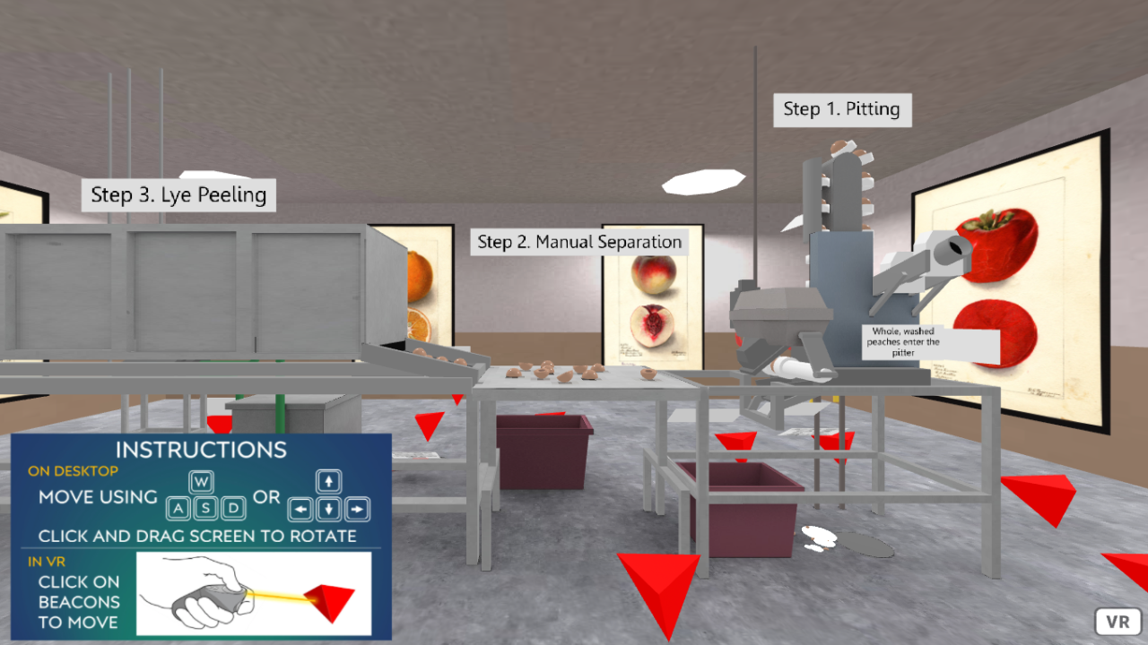 Virtual peach processing facility developed by Christopher Simmons, chair of the Department of Food Science and Technology.