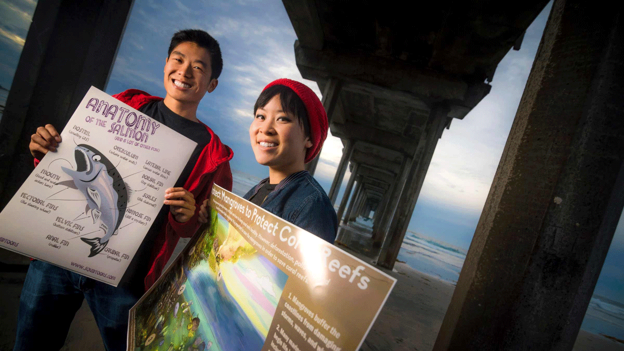 Garfield Kwan and Dana Song. (Courtesy Erik Jepsen/UC San Diego)