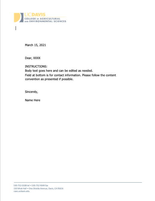 CA&ES letterhead template
