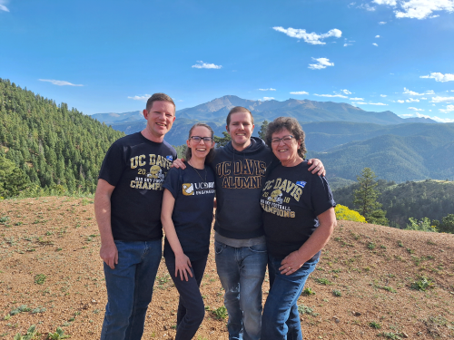 Nancy Coates, right, with the Coates kids.
