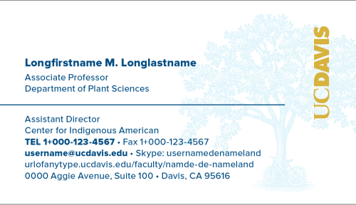 CA&ES Sample Business Cards