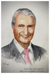 Gurdev Singh Khush is an adjunct professor emeritus in the UC Davis Department of Plant Sciences. (Painting courtesy VinFuture Foundation)