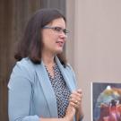 Kristin Aquilino, program manager for the white abalone captive breeding program, gives heartfelt words during their "graduation" ceremony at UC Davis Bodega Marine Laboratory in late August 2019. Photo: Ellen Caminiti/UC Davis
