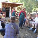 Visitors enjoy talk and tastings at Smith Family Farm in Brentwood, California. (Photos taken by Penny Leff/Agriculture Sustainability Institute at UC Davis)
