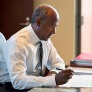 Chancellor Gary May at his desk.