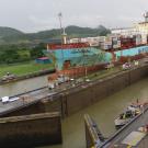 Ships in a canal.