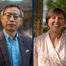 Huaijun Zhou on the left and Pamela Ronald on the right.