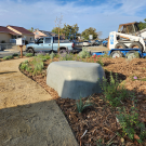 SolTrans bus stop in Vallejo that was redesigned by UC Davis students Ashley Gear and Katie Wong.