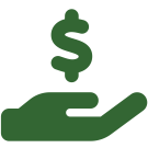 Hand holding a dollar sign