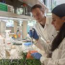 Assistant Professor Grey Monroe (left) and Ph.D. candidate Daniela Quiroz (right) are developing a method to improve a process used in the growing field of epigenomics.