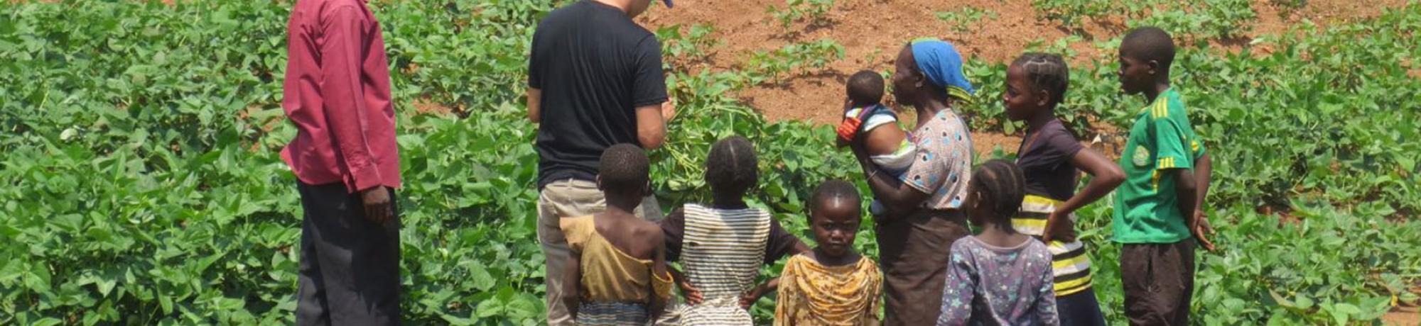 Children looking at a field