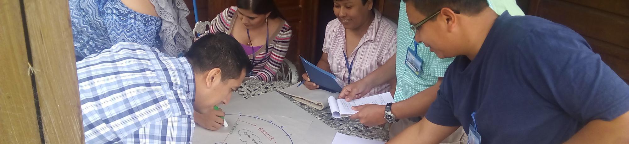 Group of people working on a project together.