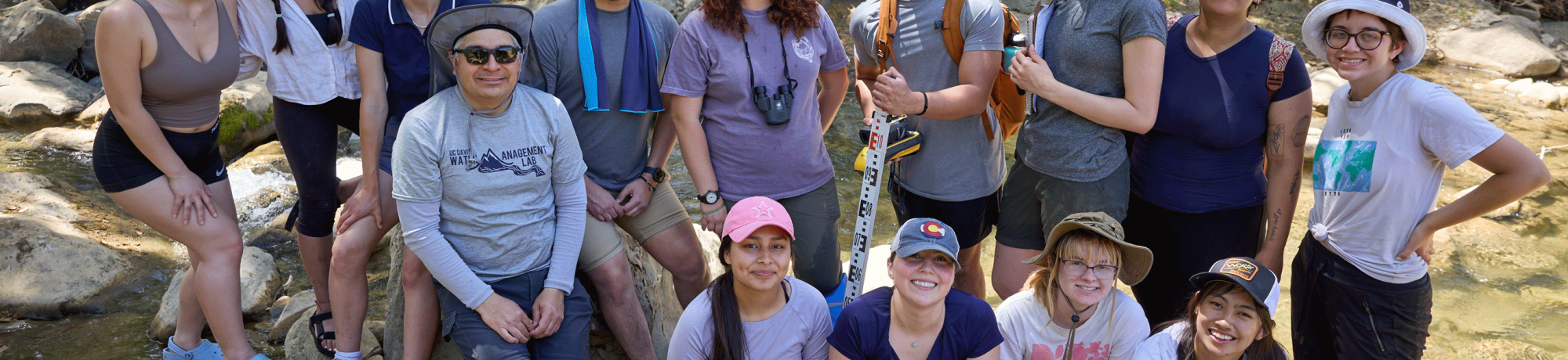 Samuel Sandoval Solis and students from his "Water Science and Management" class visit Stebbins Cold Water Reserve on a field trip to better understand the water cycle and gain hands-on experience using different tools.