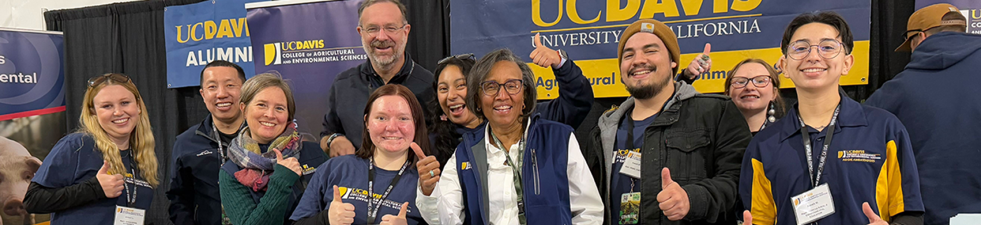 Dean Dillard and several faculty, students and staff welcomed visitors and prospective students to the CA&ES booth at World Ag Expo in Tulare, California. (Ashley Chum/UCDavis)